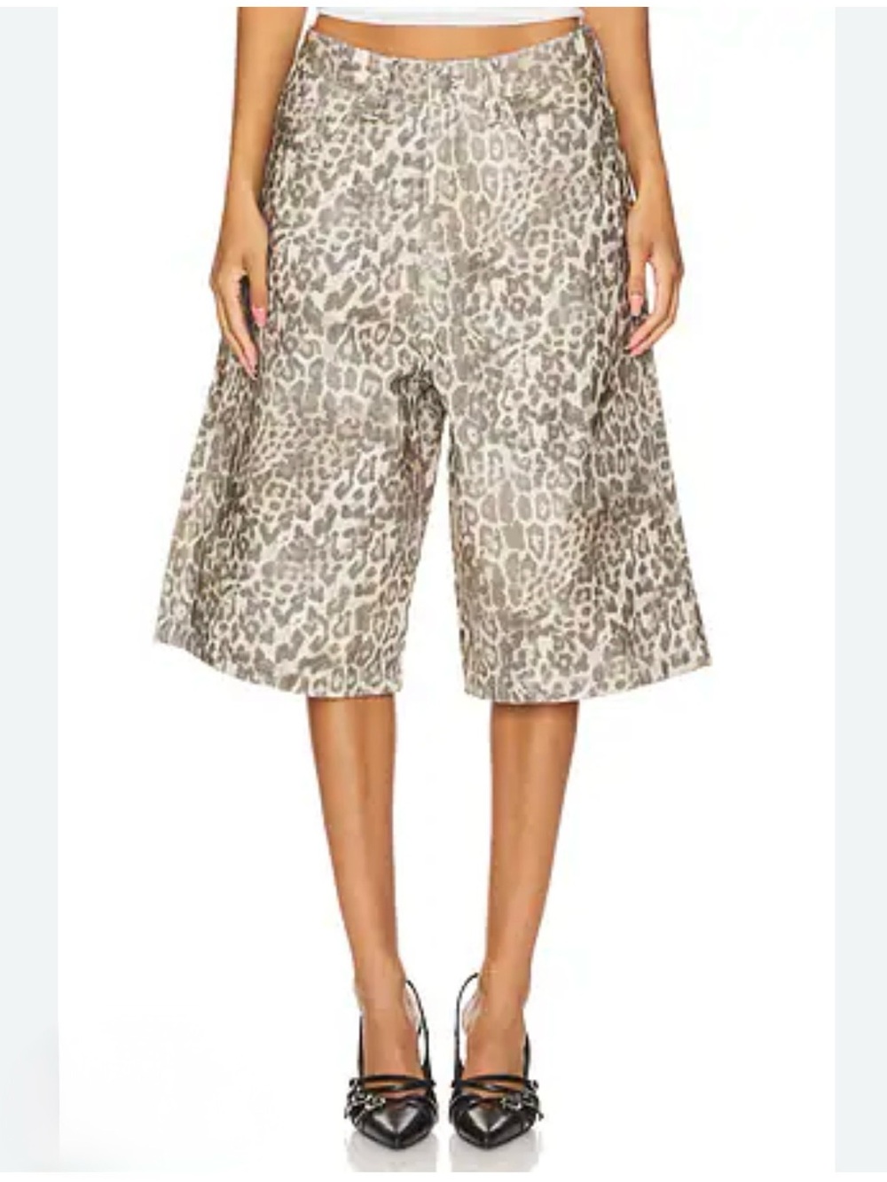 Jaded London Colossus Jorts In Leopard Fade Size W28